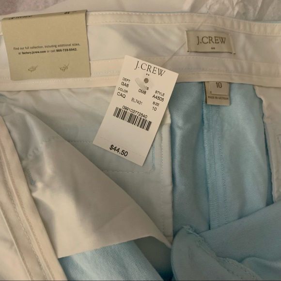 J.Crew pale blue “powdered oxford” short in cotton, NEW NWT Size 10, City Fit - Picture 8 of 8